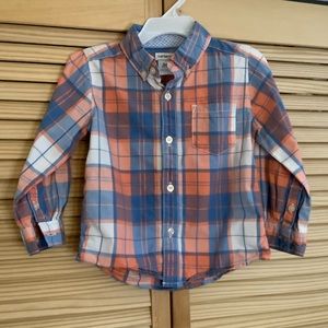 **New** Carter’s LS Plaid Button Down - Size 24M